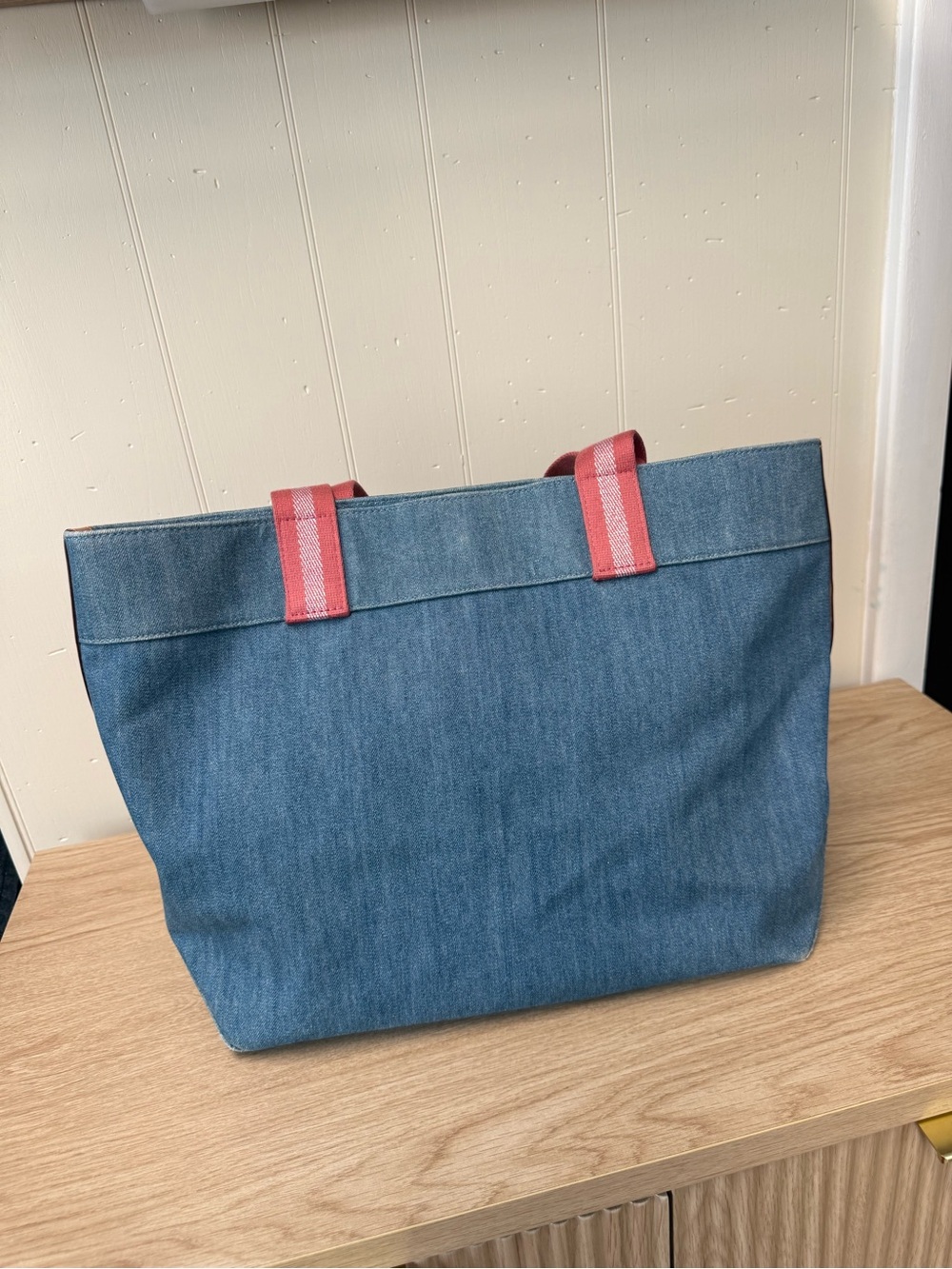 Coach Denim Tote Blue Pink Graphic Flower Y2K Shoulder Bag c8292 - Picture 2 of 9